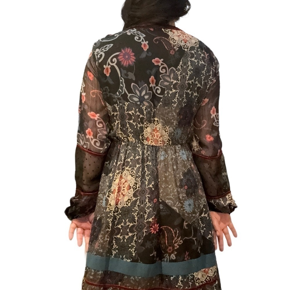 Double D Ranch “Lakota” Gypsy velvet trimmed bejeweled dress NWOT - Picture 6 of 13